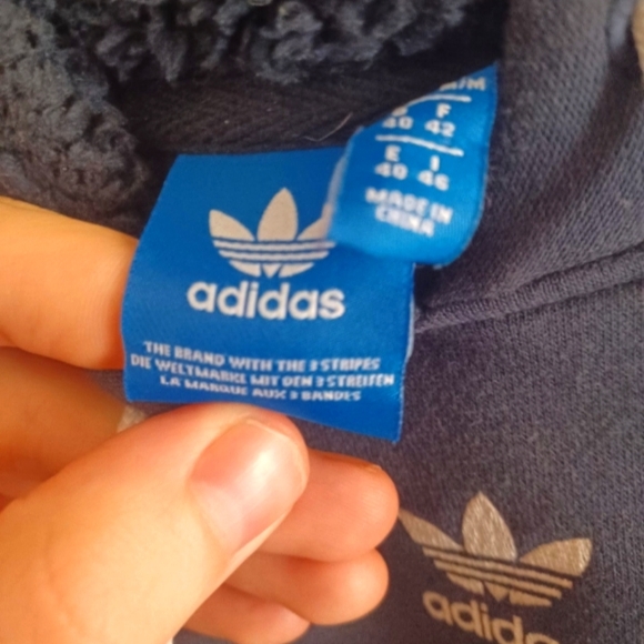 Adidas Spell Out Logo Hoodie Blue Men's Medium - Picture 7 of 8